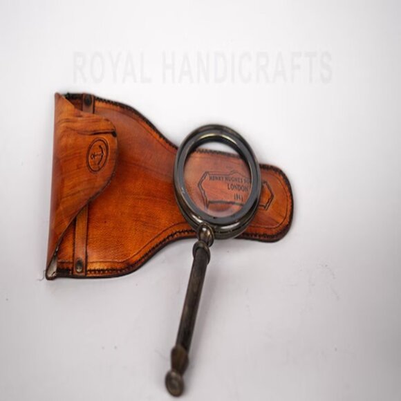 Henry Hughes London 1941 Magnifying Glass with Elegant Leather Case Timeless - Picture 2 of 6